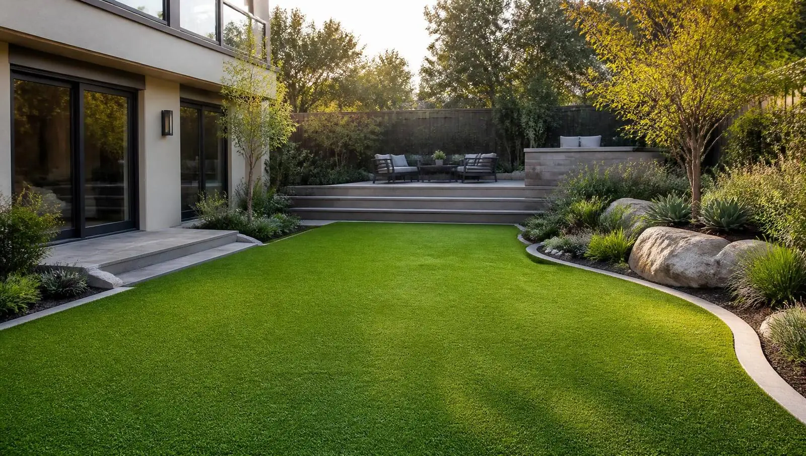 Close-up of Crown 90 (C90) artificial turf — 1.77" pile height, 70oz face weight, 15ft x 100ft rolls
