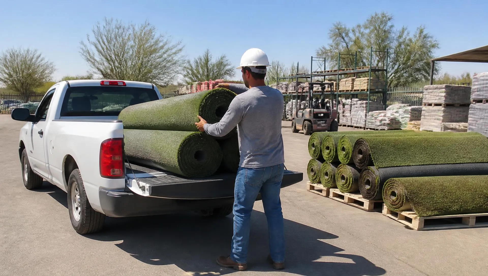 installer-partner-loading-premium-turf-rolls-into-a